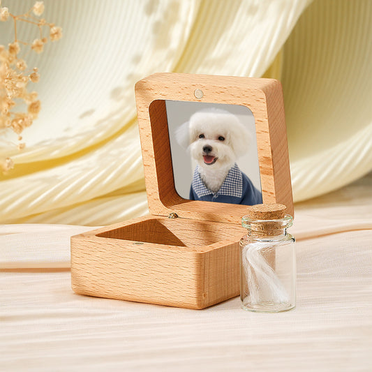 Personalized Pet Fur Wooden Keepsake Box Loss of Pet Memorial Gift for Pet Owner