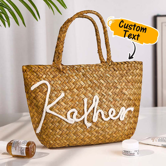 Personalized Handmade Bohemian Bucket Bag with Name Travel Beach Wedding Party Gift for Women