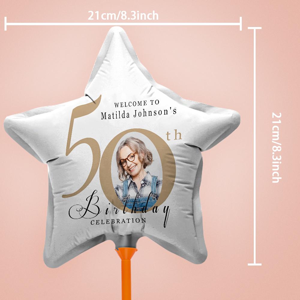 Custom 50th Birthday Balloons with Photo for Birthday Party Decoration