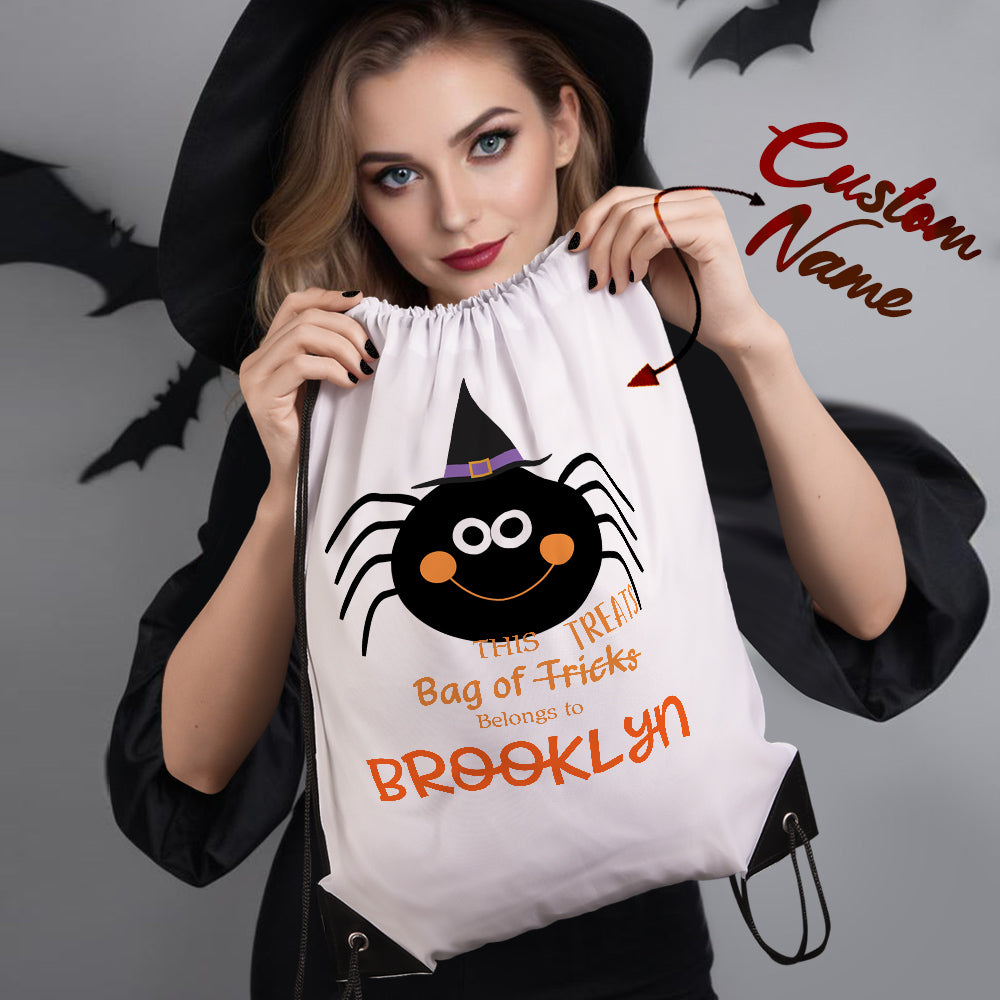 Custom Engraved Halloween-Themed Drawstring Bags for Trick-or-Treating and Festive Fun