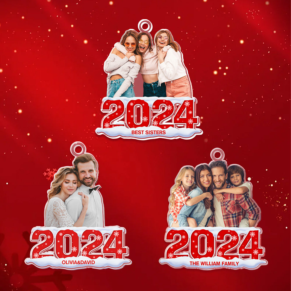 Custom Photo Christmas Ornament 2024 Acrylic Ornament Christmas Gift for Family or Friend