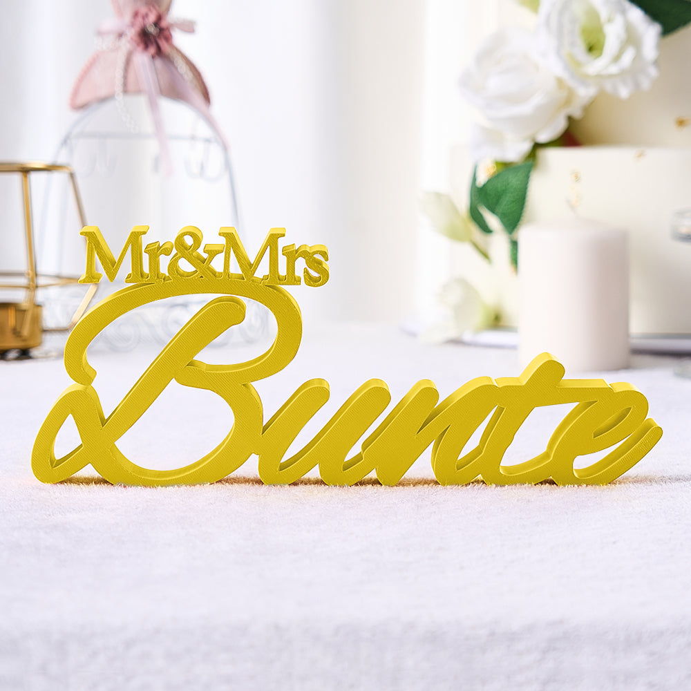 Personalized 3D Print With Your Last Name Mr & Mrs Family Name Wedding Decor Gifts