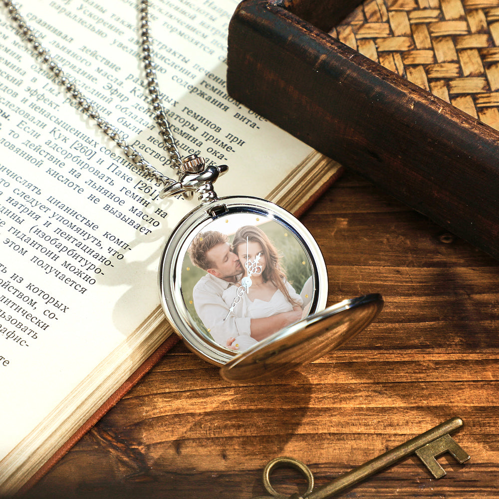 Personalized Engraved Photo Pocket Watch – A Timeless Gift for Every Occasion