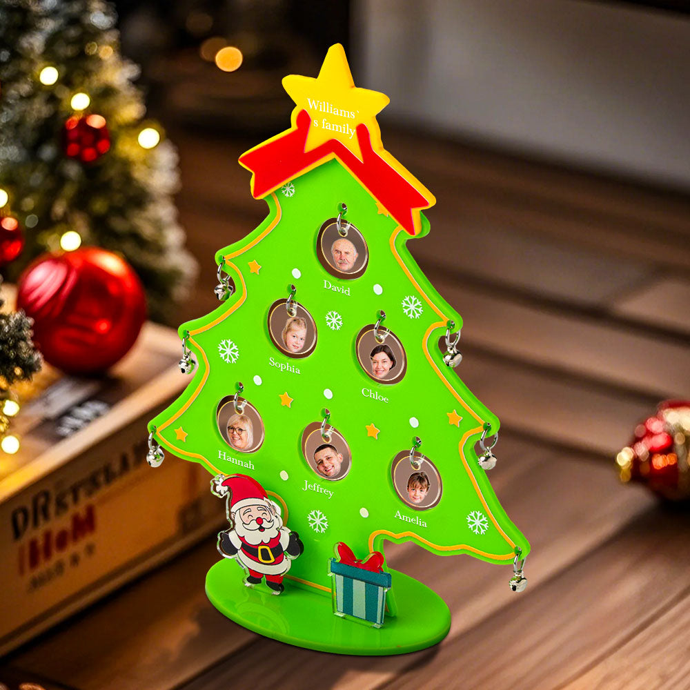 Personalized Photo Christmas Tree Ornament with Family Name Decoration for Christmas Gift