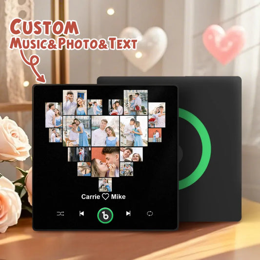 FridgeBeats Framed Custom Photos Name with Heart Music Fridge Magnet Sticker Special for Valentine's Day New 4.0 Upgrade Colorful Frame