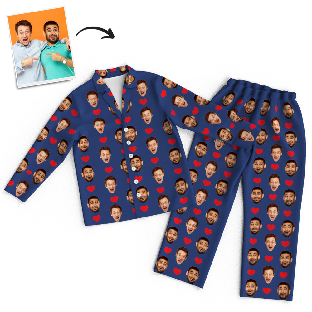 Custom Unisex Long Sleeve Pajamas with Faces