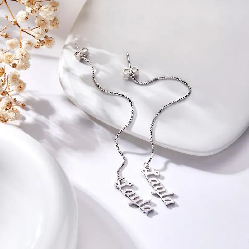 Promise You Personalized Name Earrings Lovers Earrings Wedding Gift