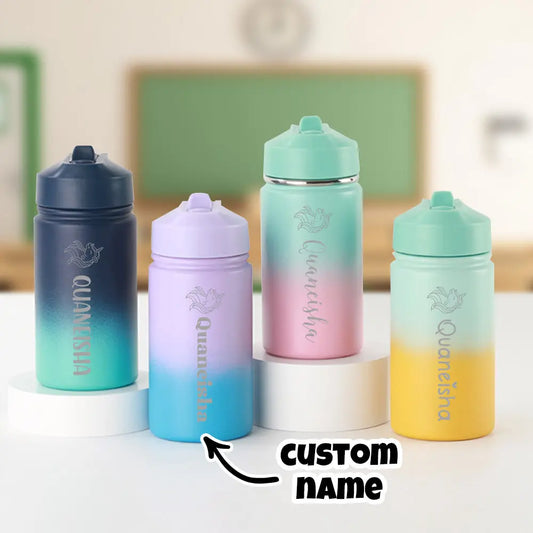 Personalized Name 12OZ Water Bottles Custom Name Tumbler First Day at School Gifts for Boys Girls