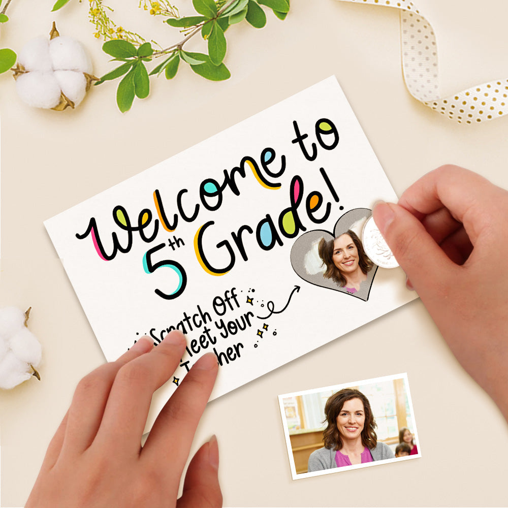 Custom Photo Teacher Reveal Scratch Card Personalized Meet the Teacher Scratch off Card