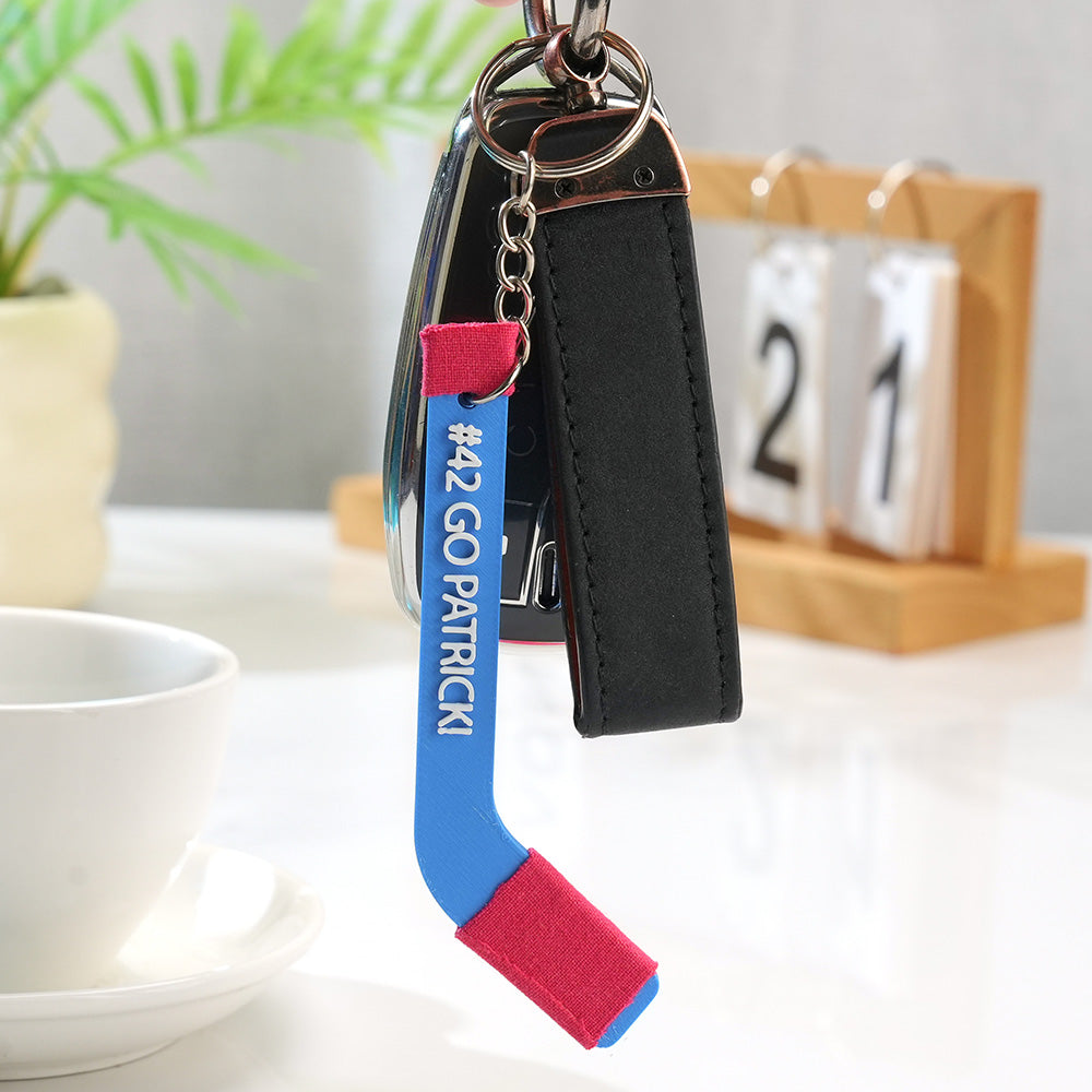 Personalized 3D Printing Tiny Hockey Coach Stick Keepsake Keychain Gift for Hockey Lover