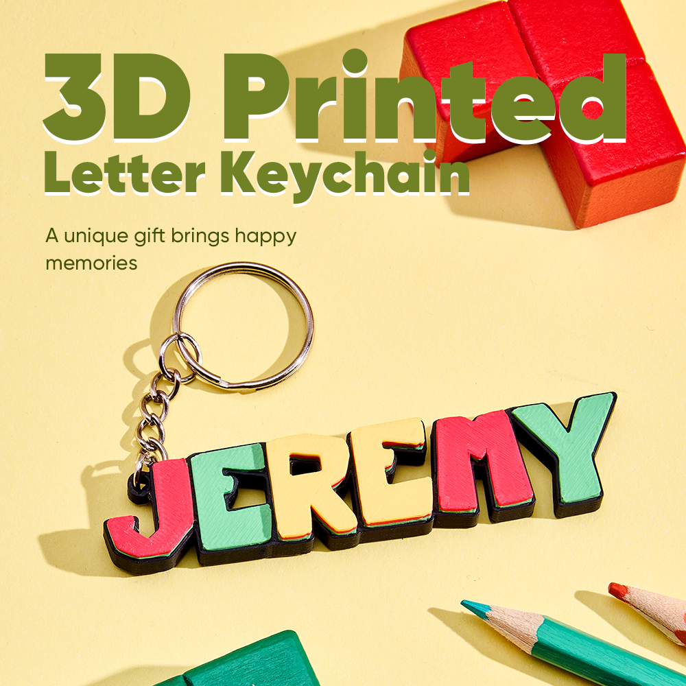 Personalized 3D Cartoon Keyring with Decorative Name Plate Back to School Gift for Kids Teacher