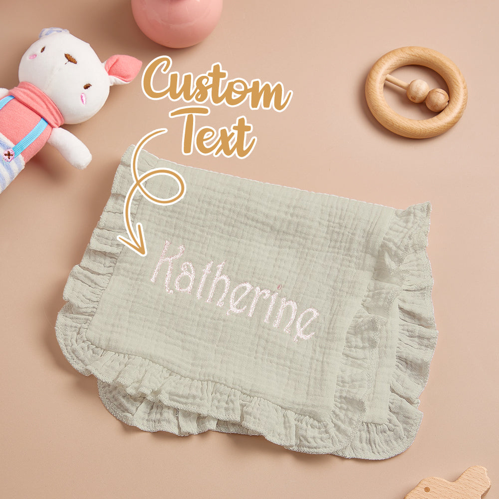 Personalized Baby Soothing Towel Custom Muslin Towel with Embroidered Name Gift for Baby