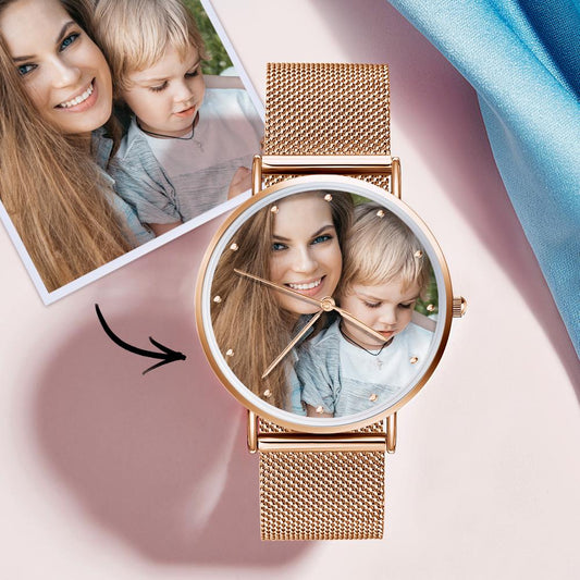 Custom Engraved Alloy Strap Unisex Photo Watch 36mm/40mm