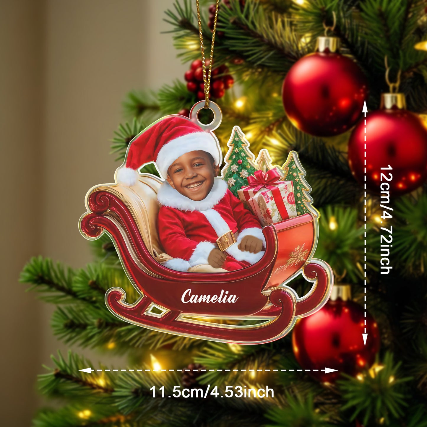 Custom Photo Ornament Baby's First Christmas Ornament Christmas Gift for Baby Kids