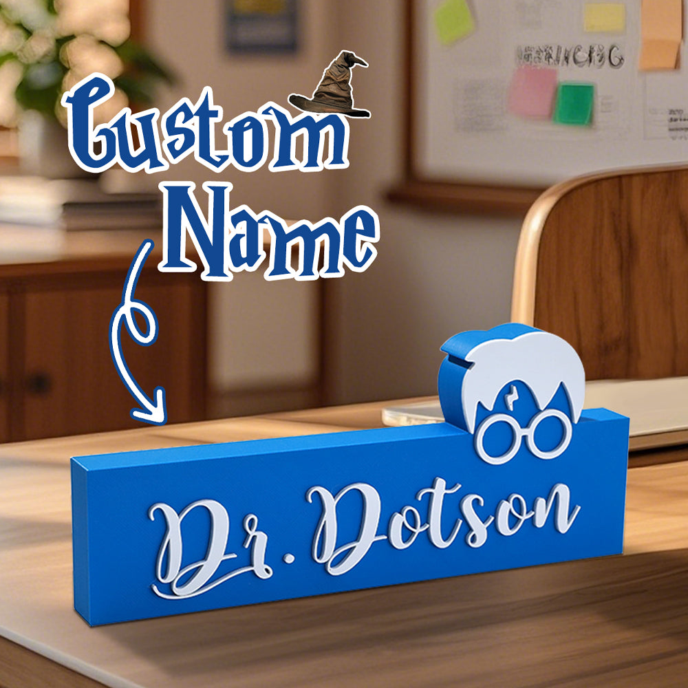 Personalized 3D Print Wizard Name Sign for Teacher and Librarian