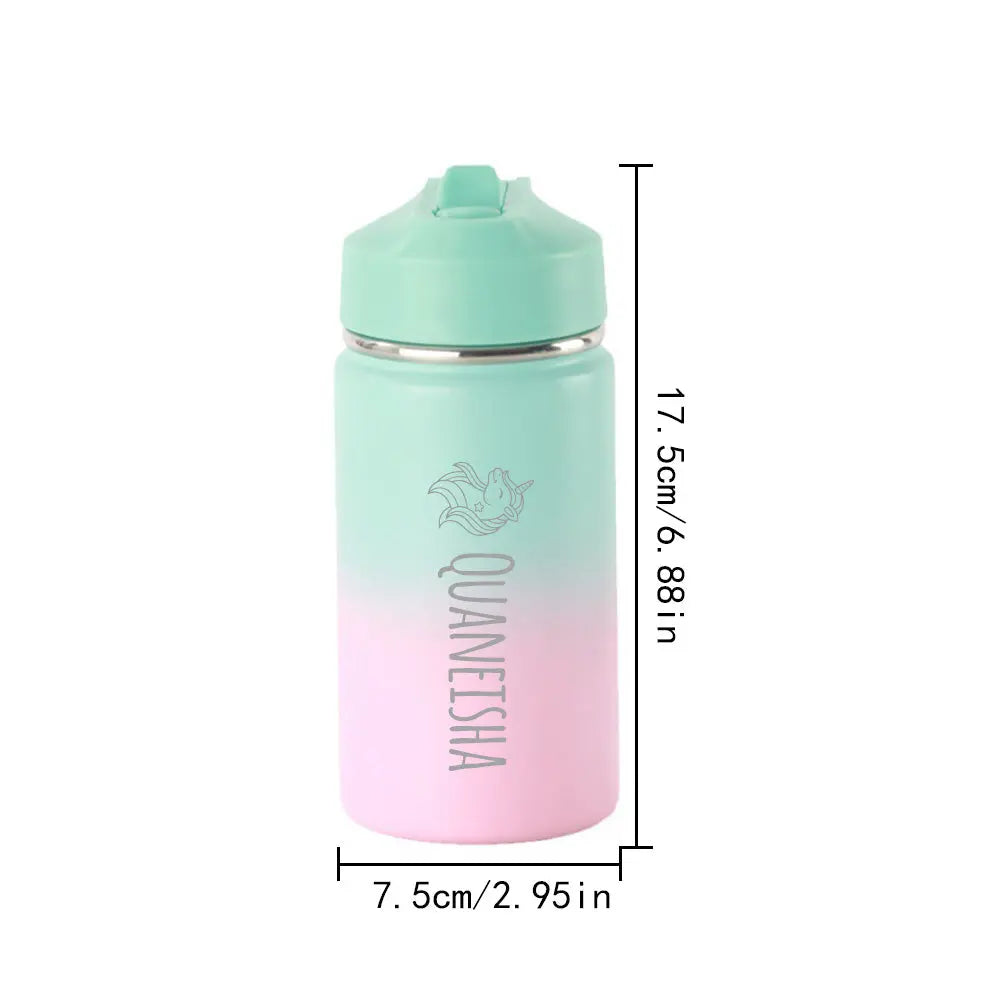 Personalized Name 12OZ Water Bottles Custom Name Tumbler First Day at School Gifts for Boys Girls