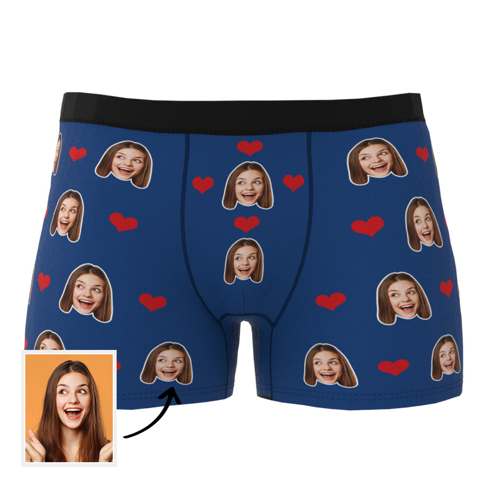 Custom Heart Face Boxer Briefs Men's Underwear