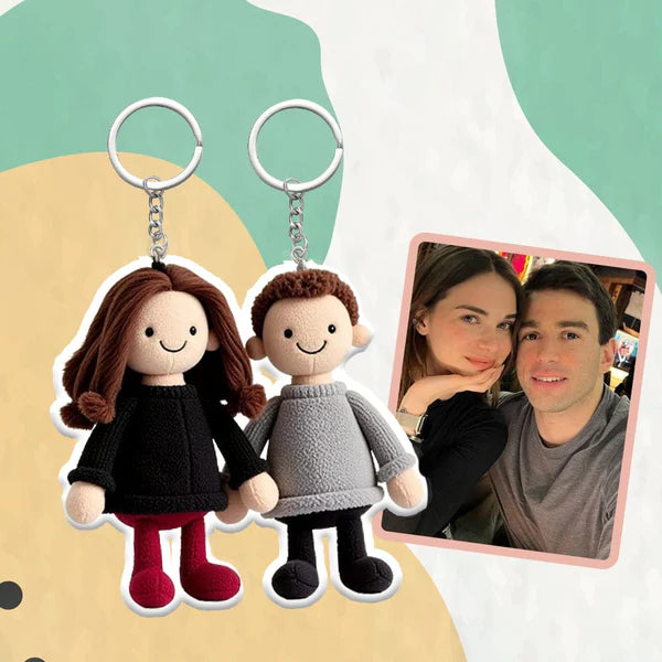 Personalized Photo Plush Doll Keychain Mini Me Plush Keychain Gifts