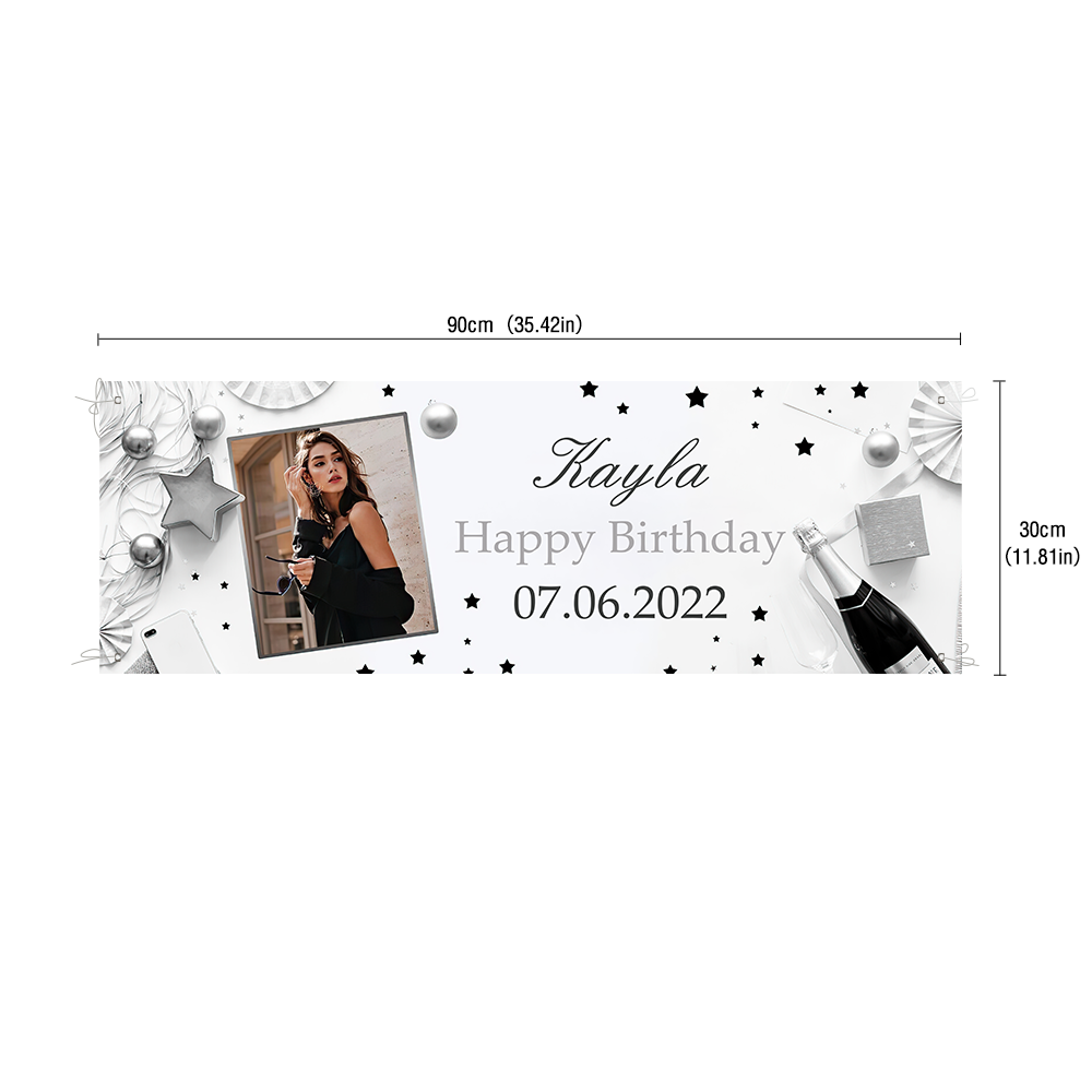 Custom Happy Birthday Banner Personalized Birthday Party Backdrop