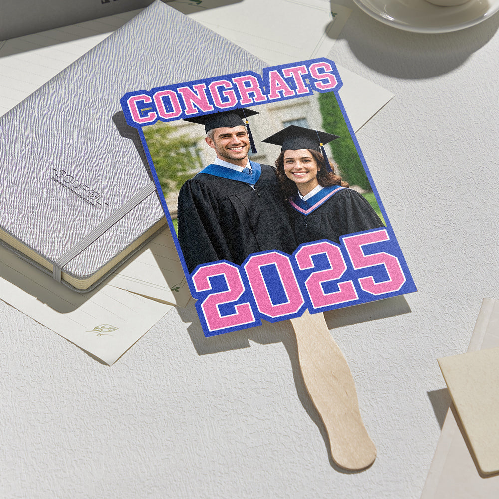 Personalized Graduation Handheld Photo Fan Graduation Party Gift for Class of 2025 Graduates