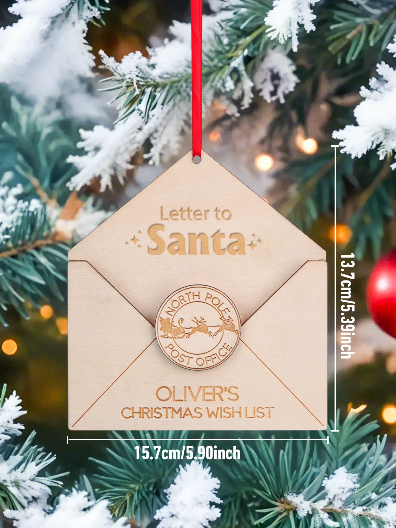 Personalized Christmas List Ornament Santa Letter Christmas Ornament for Christmas Gifts