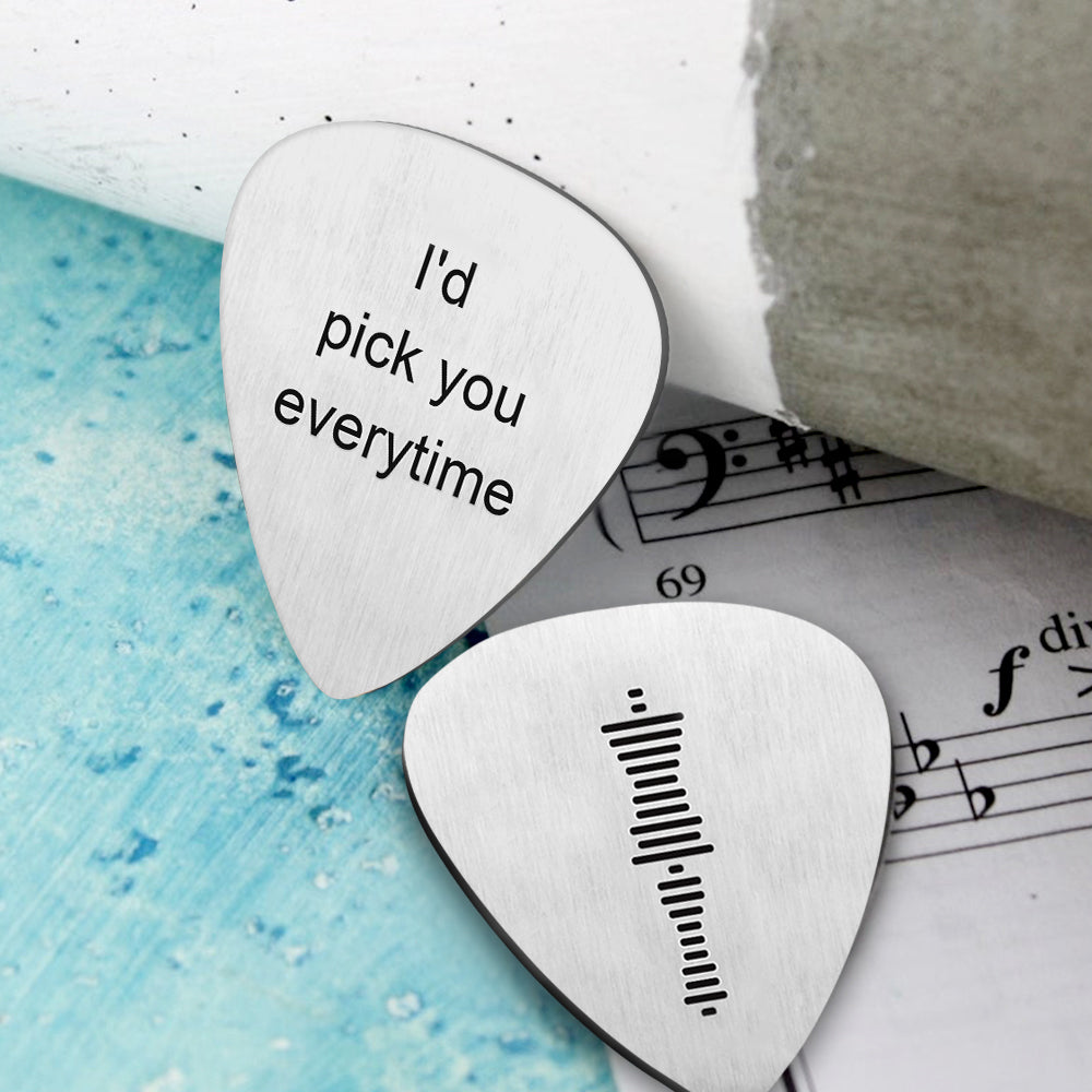 Engraved Scannable Code Music Song Guitar Pick - 1PCS