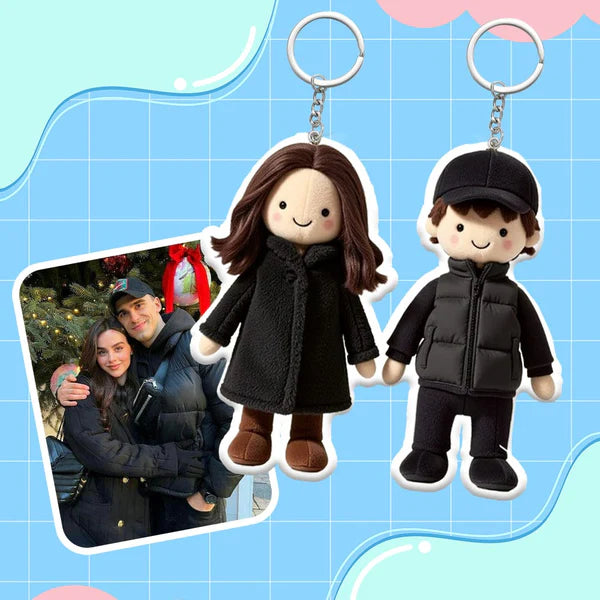 Personalized Photo Plush Doll Keychain Mini Me Plush Keychain Gifts