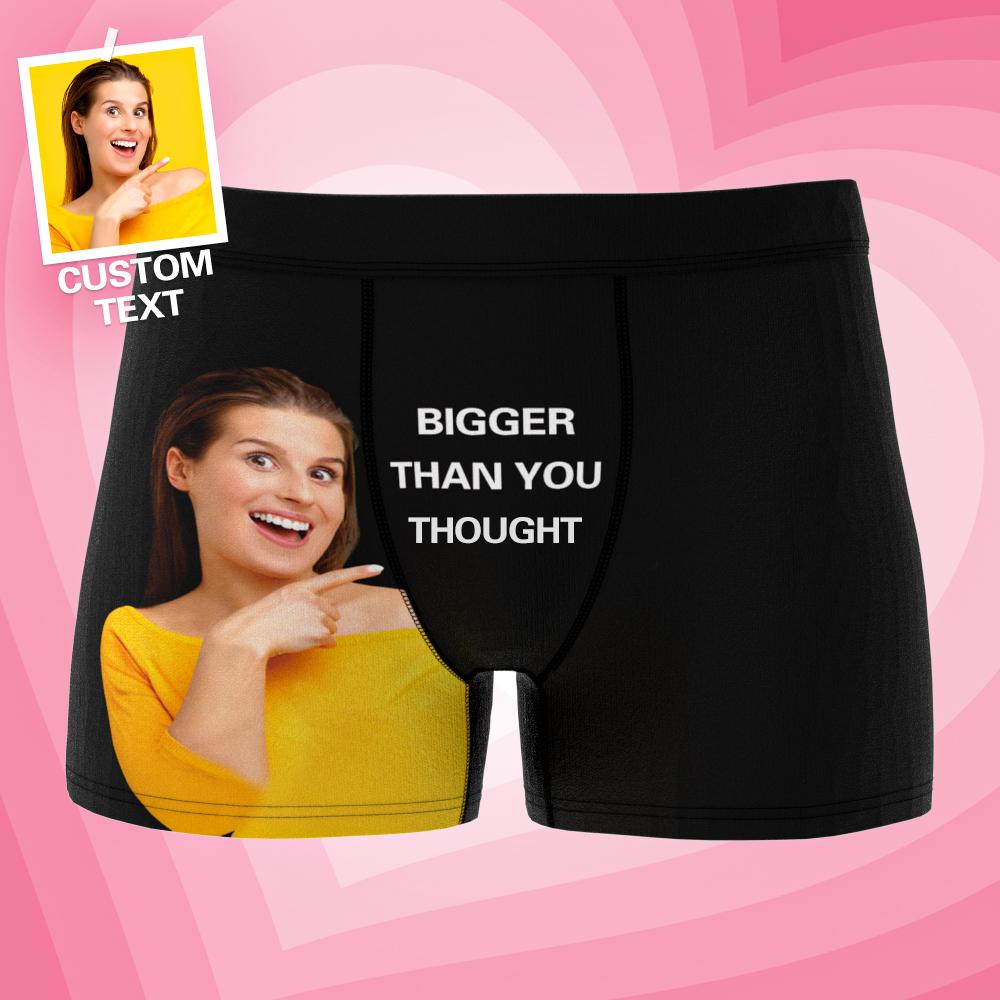 Custom Photo Boxer Shorts Personalized Text Underwear - 3 Colors