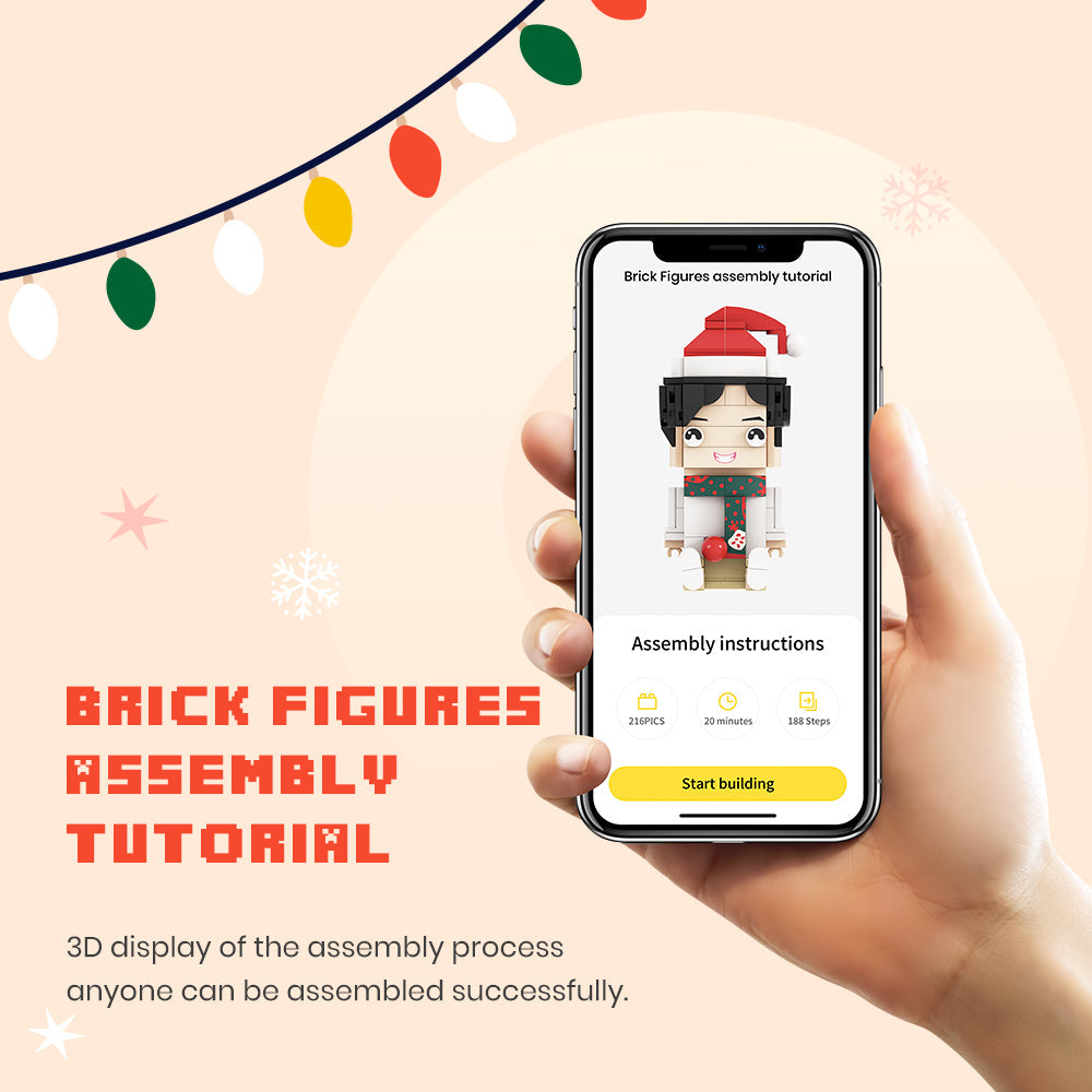 Birthday Gifts Full Body Customizable 1 Person Custom Brick with Frame Figures Small Particle Block Toy Brick Me Figures Gifts for Her