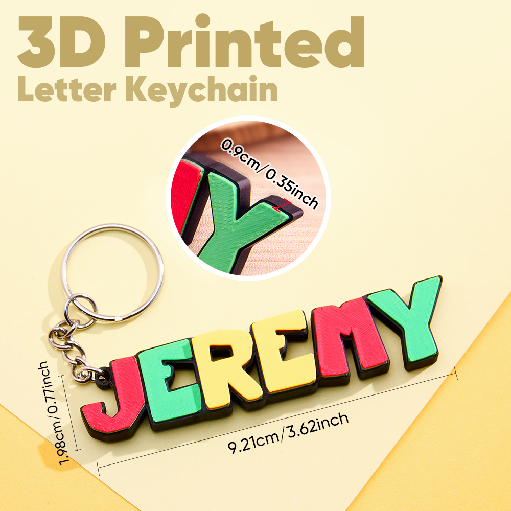 Personalized 3D Cartoon Keyring with Decorative Name Plate Back to School Gift for Kids Teacher