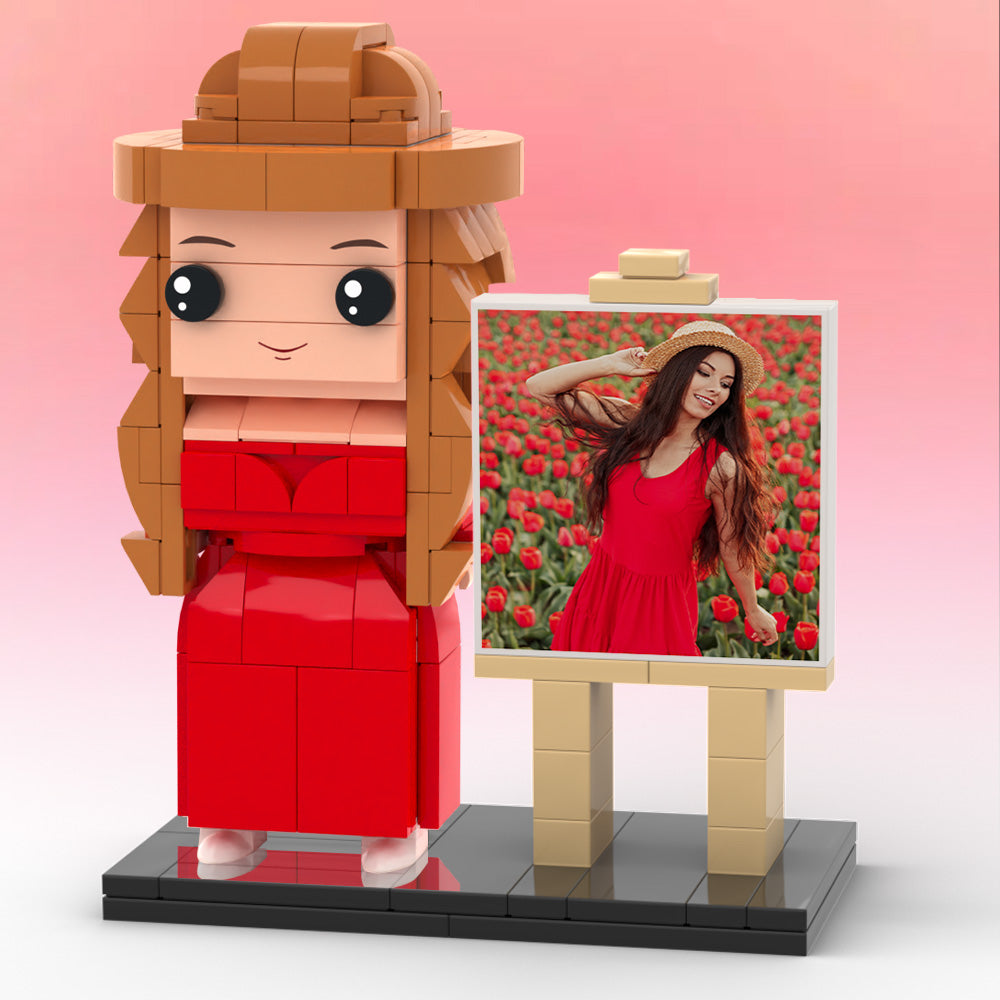 Birthday Gifts Full Body Customizable 1 Person Custom Brick with Frame Figures Small Particle Block Toy Brick Me Figures Gifts for Her