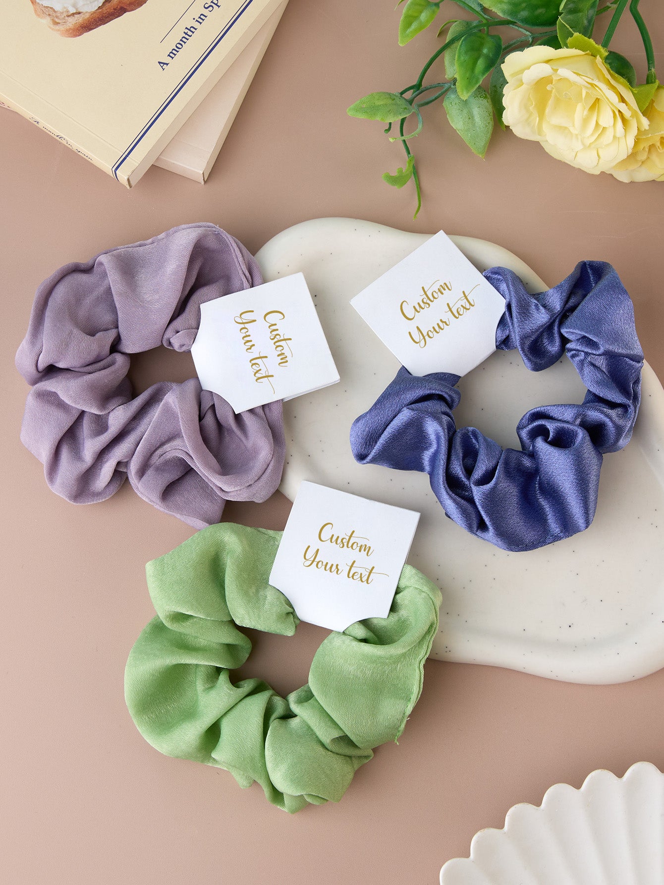 Personalized Bridesmaid Hair Scrunchies Tie the Knot Scrunchies Bridesmaid Gift