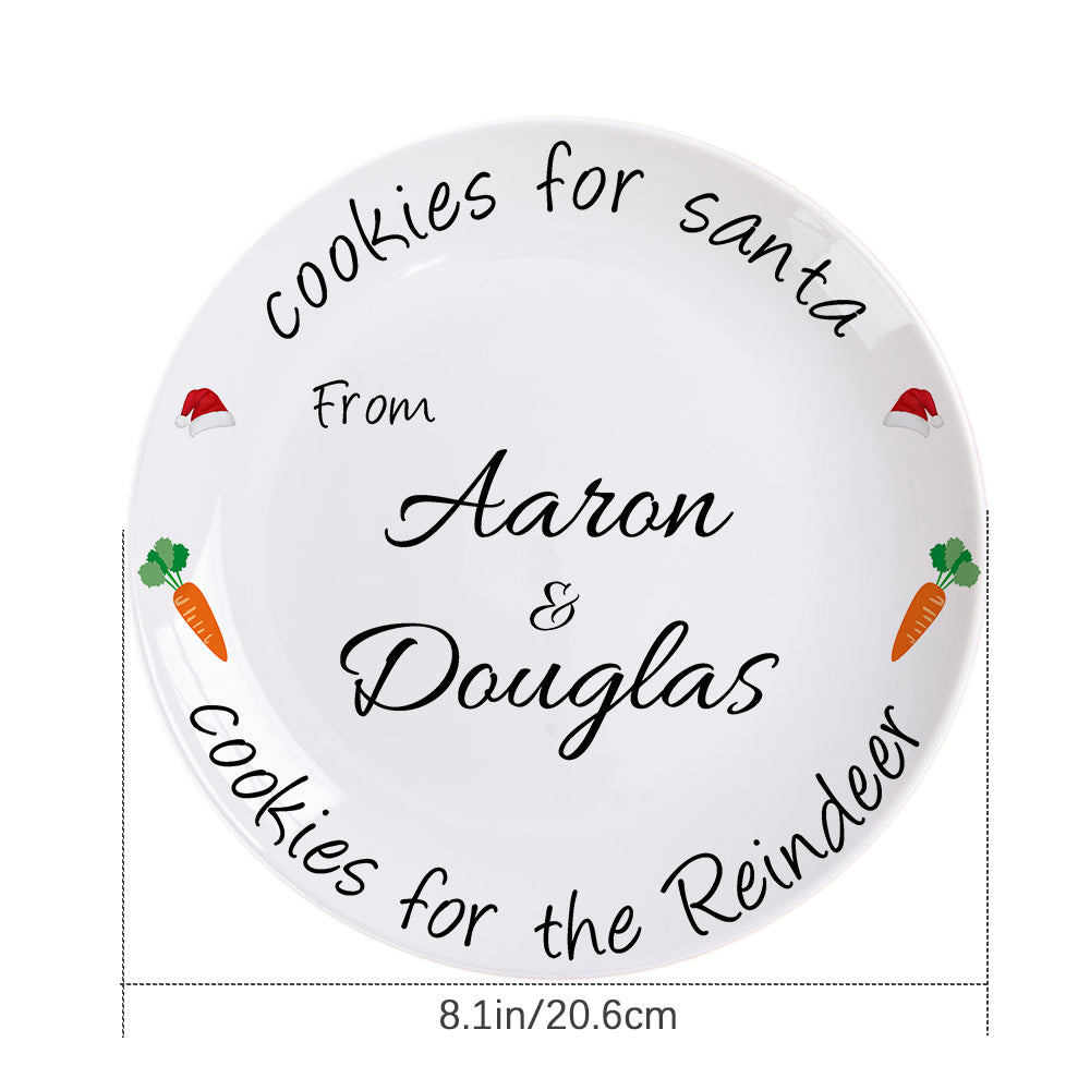 Personalised Party Tableware Custom Name Round Ceramic Dinner Plate Christmas Gifts For Family