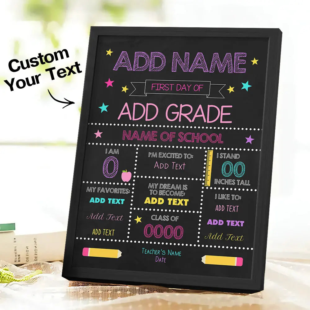 Personalized Back to School Sign First Day of School Sign Gift