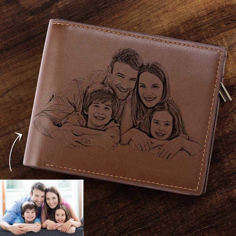 Photo Engraved Wallet Company Logo Gift for Employee