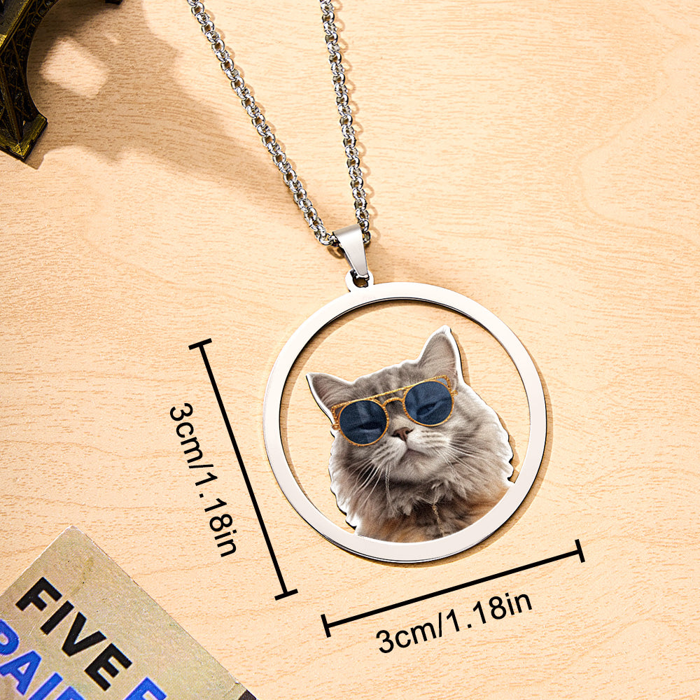 Personalized Pet Photo Necklace Gift for Pet Lover