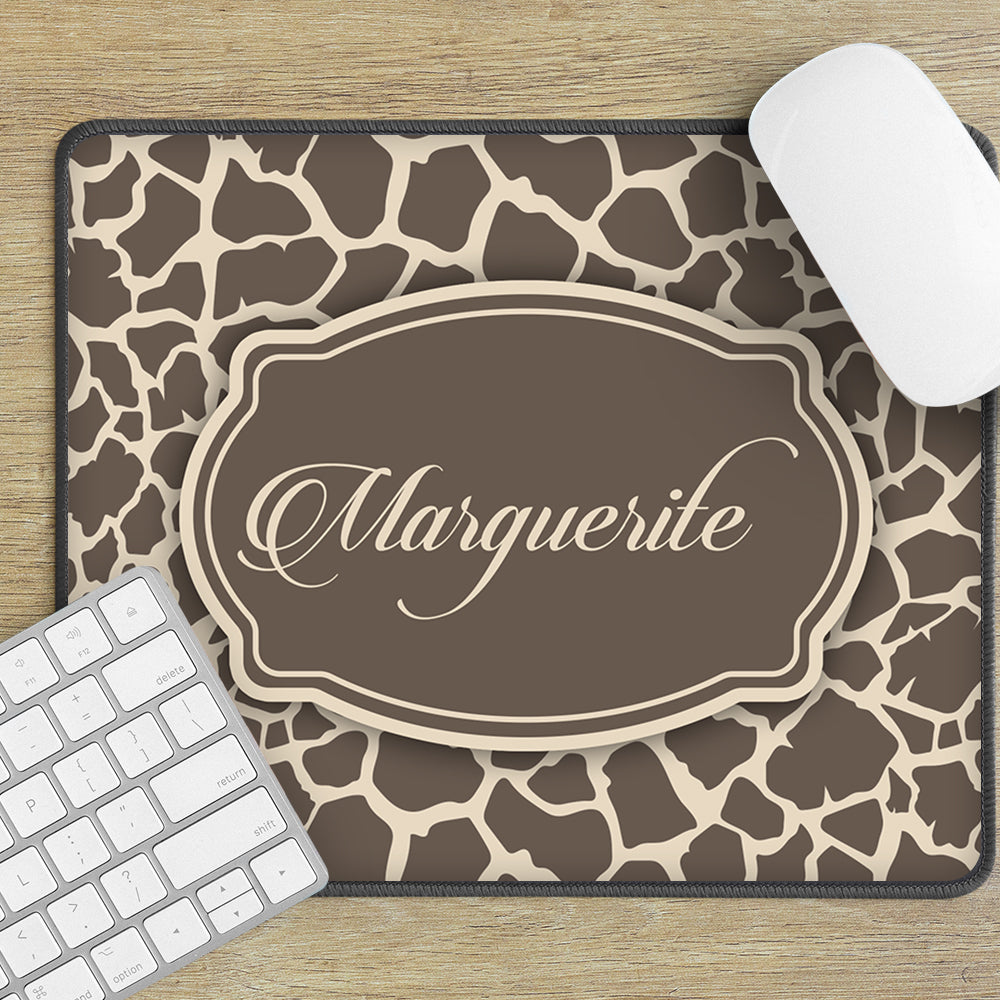 Customised Name Desk Mouse Mat Leopard Print Mouse Pads For Office