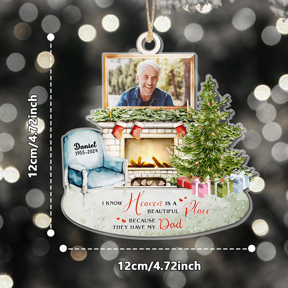 Personalized Heaven is a Beautiful Place Christmas Memorial Ornament Meaningful Christmas Gifts