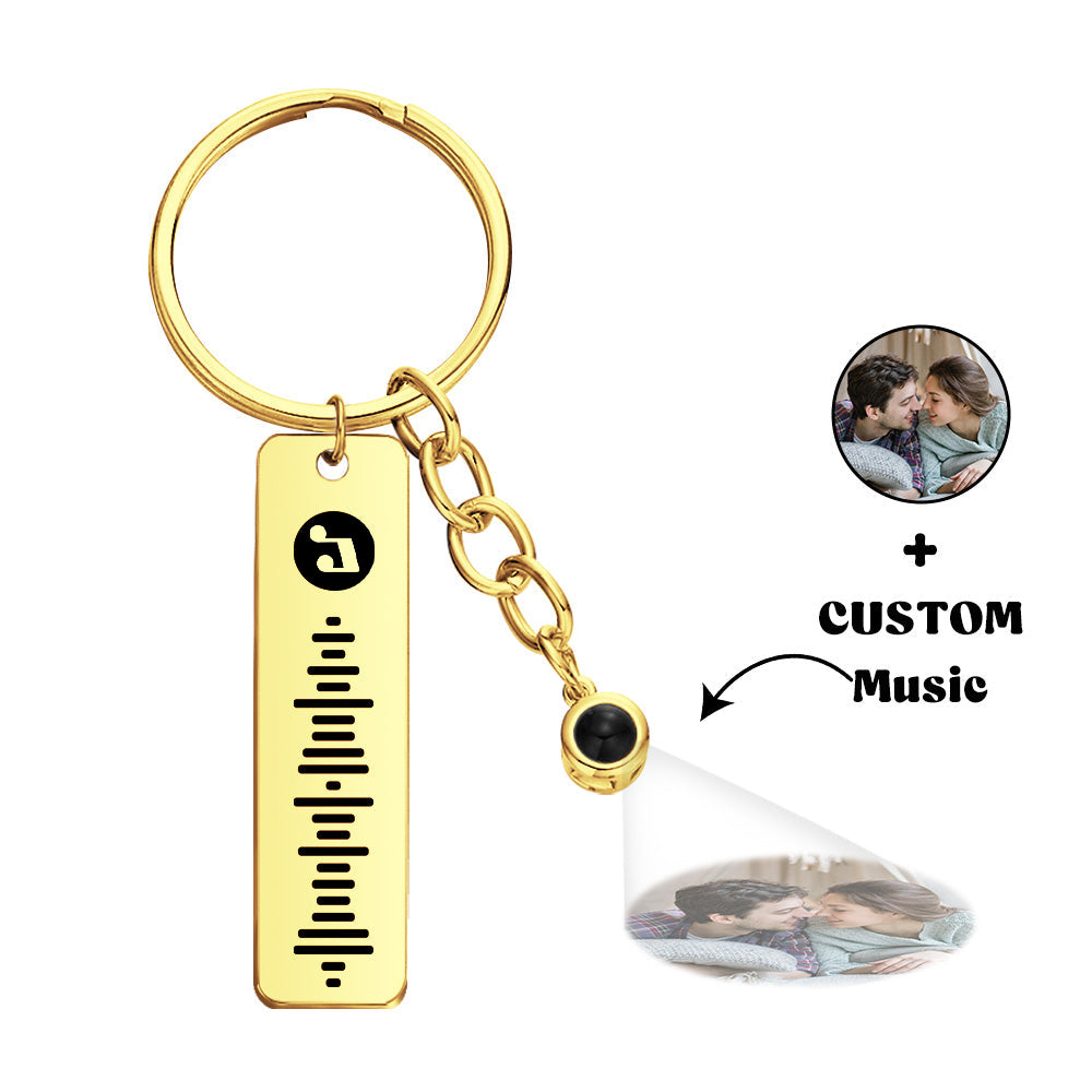 Custom Projection Music Code Keychain Metal Keychain Creative Keychain Gift