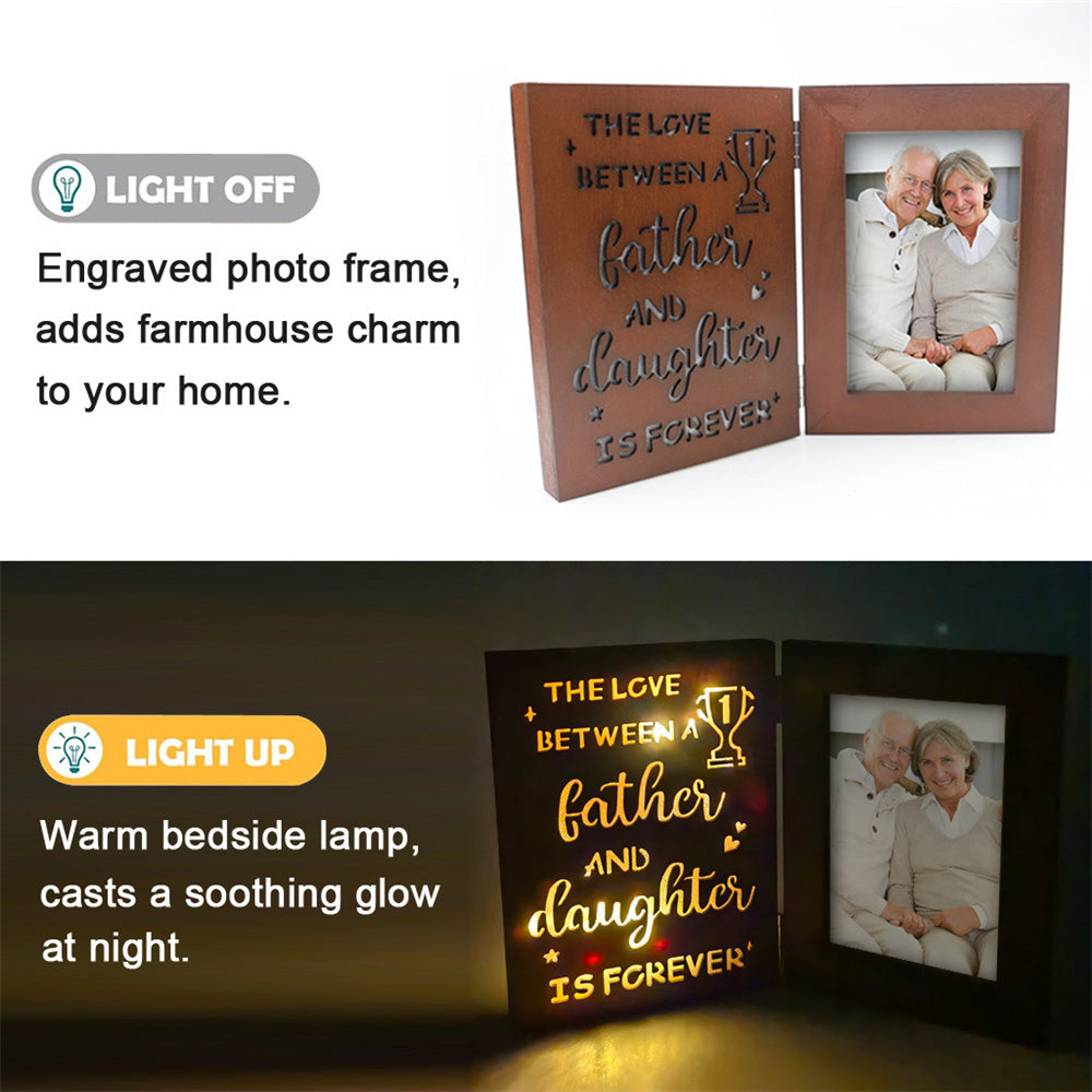 Personalized Photo Frame with Lights Gift for Father Mother Lover