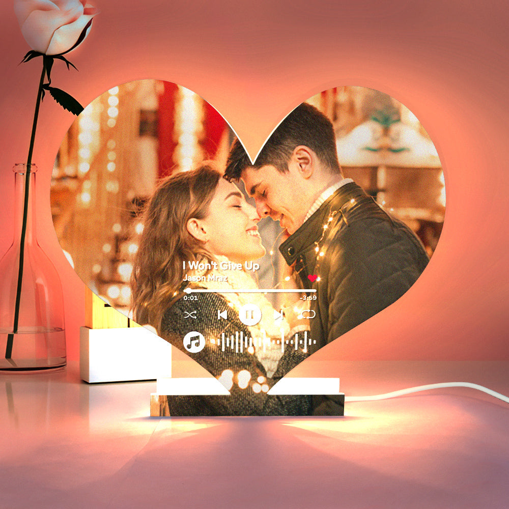 Personalized Music Code Photo Heart-shaped Light Gift for Lover