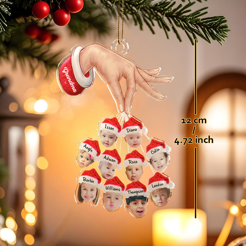 Personalized Grandma Grandkids Christmas Gift Custom Acrylic Funny Christmas Ornament Gifts