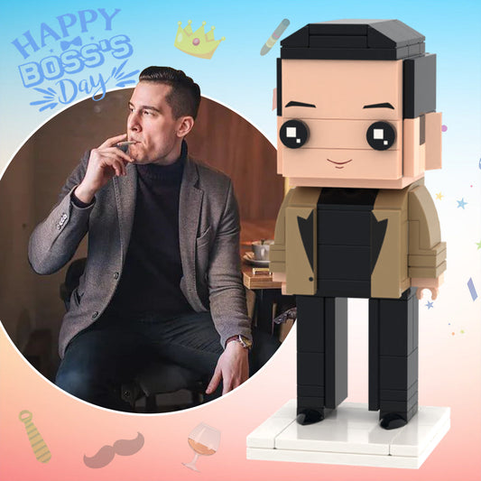 Boss's Day Surprise Gift Full Body Customizable 1 Person Custom Brick Figures Small Particle Block Toy