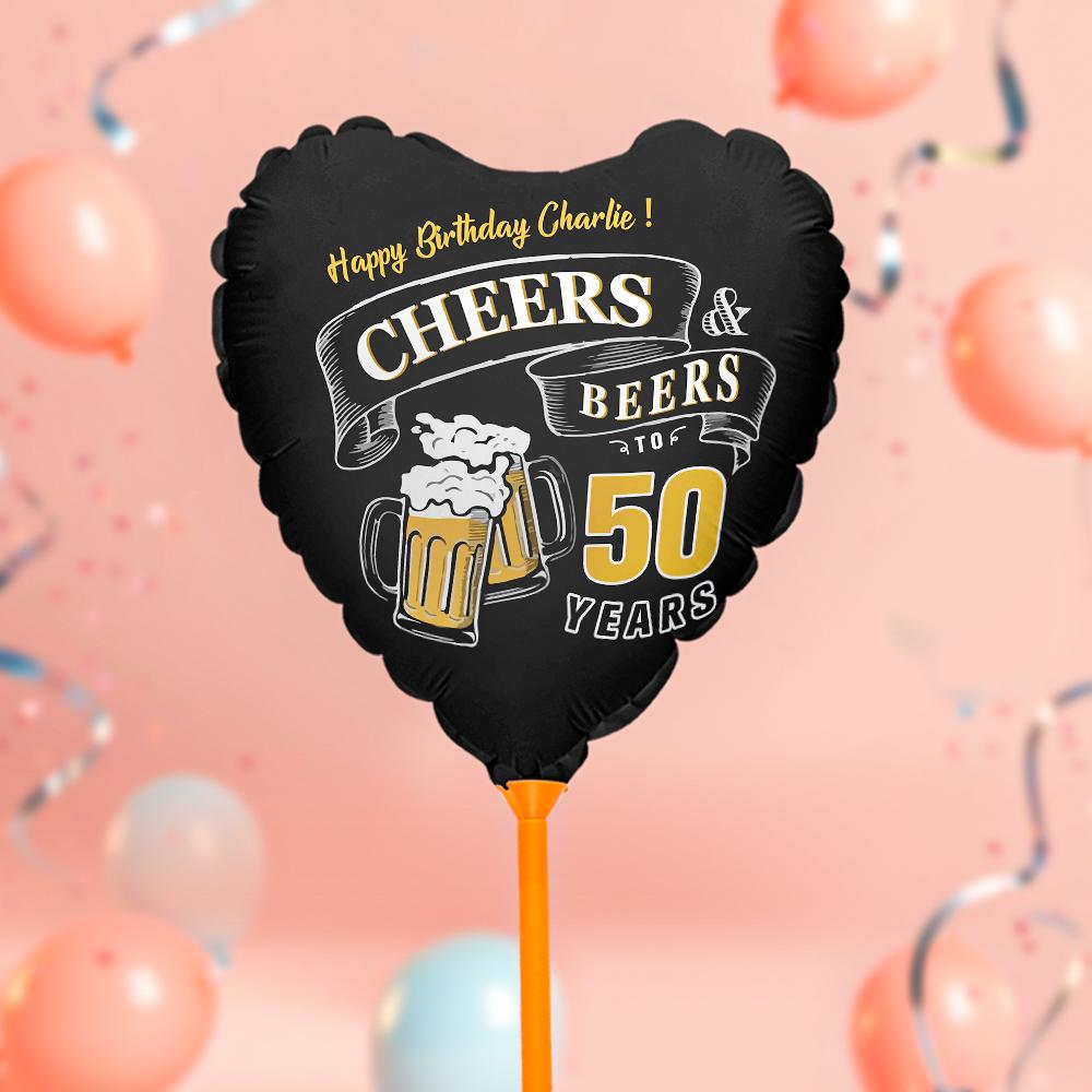 Custom Happy Birthday Balloons Cheers and Beers Balloons for Birthday Party Decoration Supplies