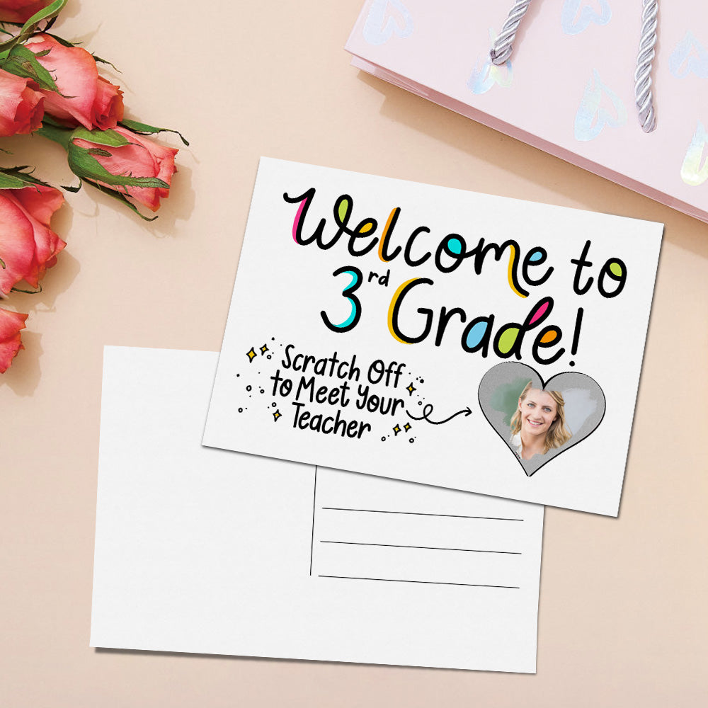 Custom Photo Teacher Reveal Scratch Card Personalized Meet the Teacher Scratch off Card