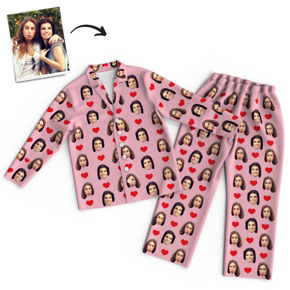 Custom Unisex Long Sleeve Pajamas with Faces