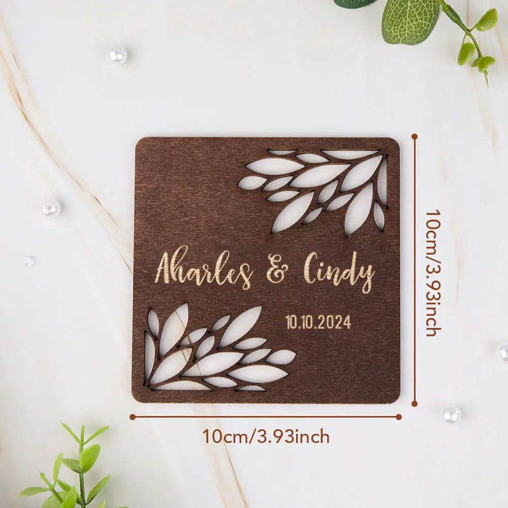 Personalized Wooden Wedding Coaster Wedding Favors for Guests