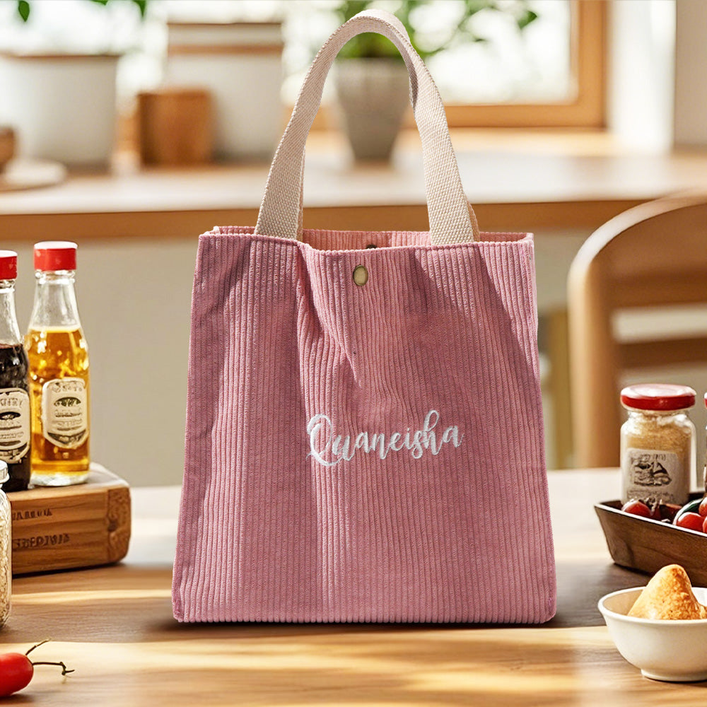 Personalized Lunch Bag Mini Tote Bag with Embroidered Name Gift for Children