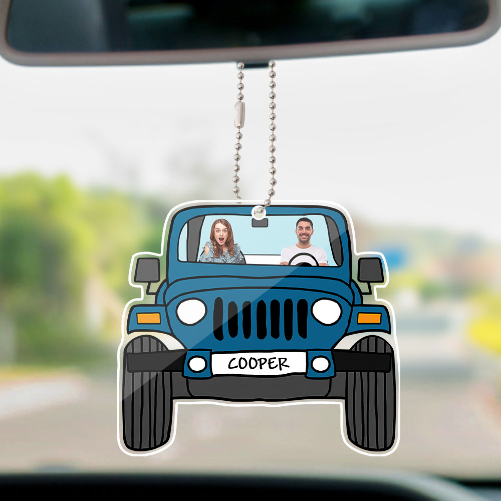 Personalized Off Road Car Photos Hanging Ornament - Double Sided