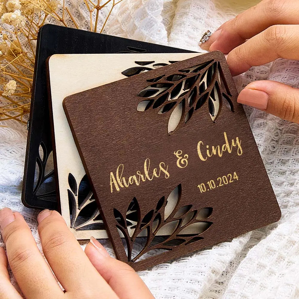 Personalized Wooden Wedding Coaster Wedding Favors for Guests